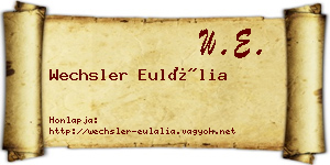 Wechsler Eulália névjegykártya